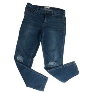 Free People High Rise Stretch Distressed Skinny Jeans Sz W 31